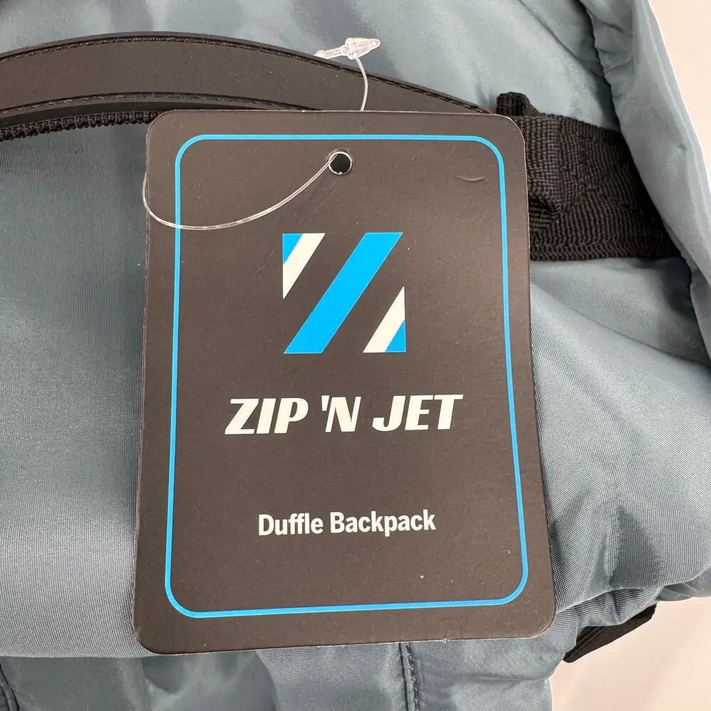 Zip 'N Jet duffle backpack convertible water and stain resistant lightweight NEW